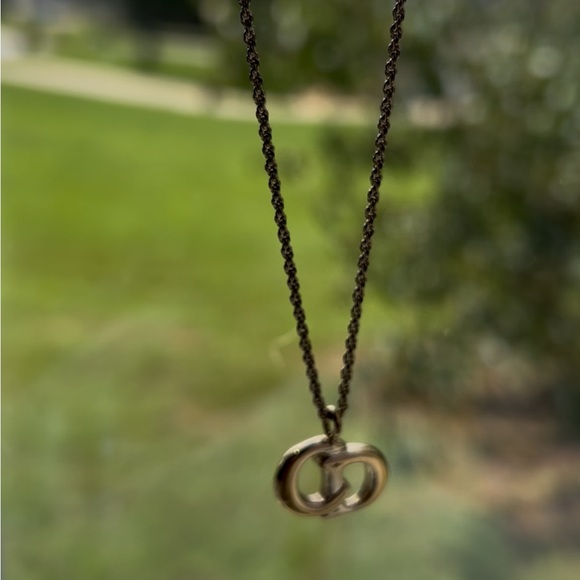 Dior Gold Double Pendant Necklace - Picture 1 of 14